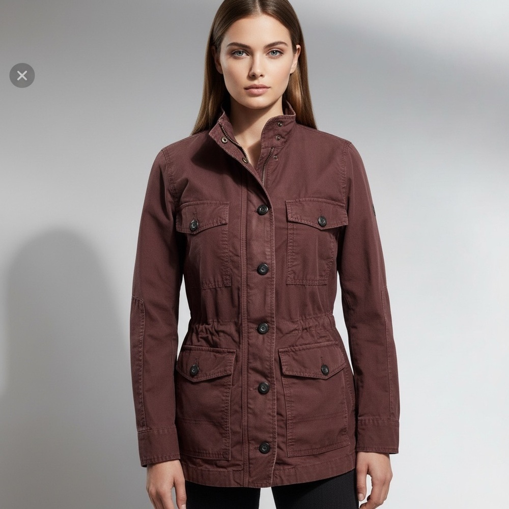 Lucky Brand Cotton Utility Canvas Field Military Denim Jacket Size Small